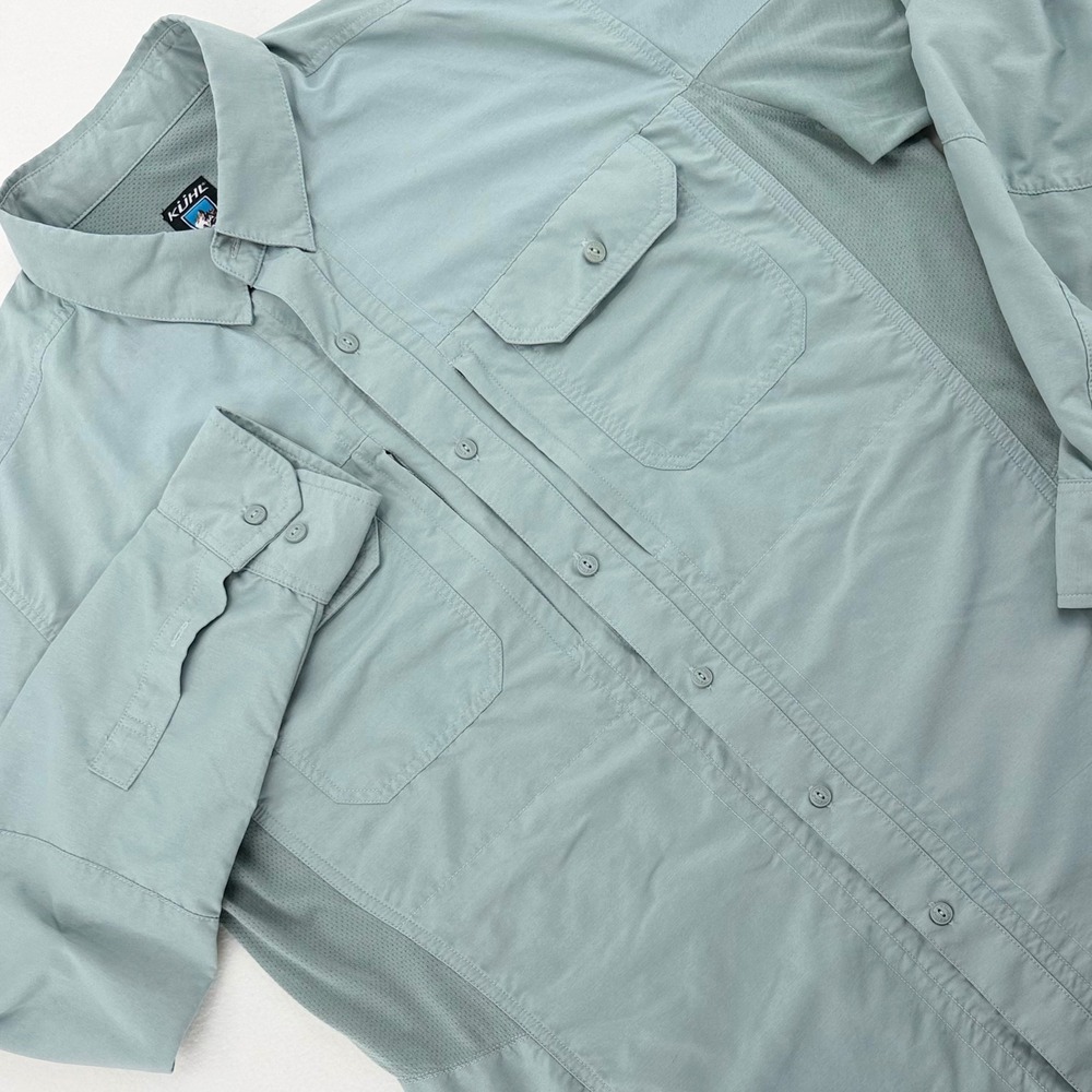 KUHL Airspeed Shirt Mens Large Sage Green Technical Hiking Long Sleeve